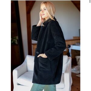 Emerson Fry black Car Coat - Sherpa - size small